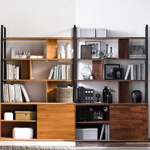 데코빈 1200 철재책장 내츄럴 멀바우