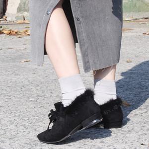 1022 여성 겨울 천연여우털 퍼안감 털 퍼 구두 단화 로퍼 앵클부츠 워커 털신 모카신 플랫슈즈 작업화 부츠