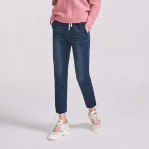 [진마니아]빈티지 워싱 밴딩 블루 스판 배기진 청바지 빅사이즈 데님 팬츠 바지