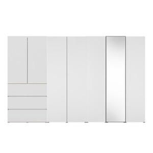 한샘 바이엘 채널 거울옷장세트 화이트 350cm(높이216cm) 데일리서랍형