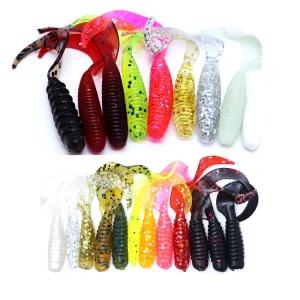 C그럽웜 배스 쏘가지 우럭 광어 2/3인치 민물 바다 루어 낚시 미끼