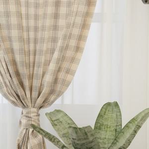 [레브라이프] 멜란타탄체크 베이지 면커튼