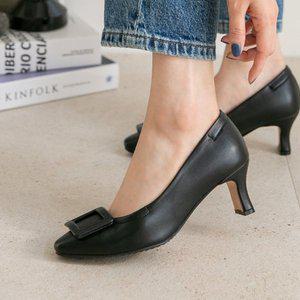 [분홍코끼리] 무중력깔창) 시크릿 스퀘어 펌프스(6cm)