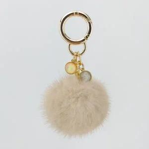 [라라]  천연 밍크털 키링-L베이지(LALAF153)