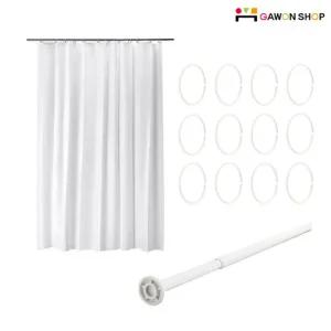 [이케아 직수입] BJARSEN 샤워커튼(커튼링,커튼봉포함) 풀세트