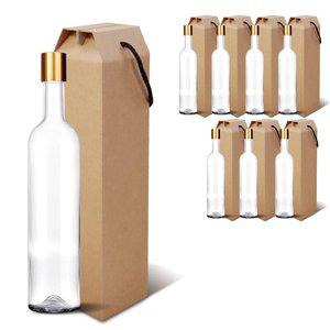 [M-Glass]유리병 골드밀폐 375ml (스크류캡)+선물상자 (8세트) 고급형 와인중