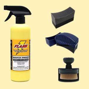 플래시왁스 바나나브리즈 타이어 광택제 비닐 고무 드레싱 500ml+타이어어플 세트