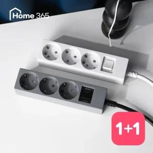 [1개+1개] 홈365 국산 과부하차단 멀티탭 3구 3m / 16A