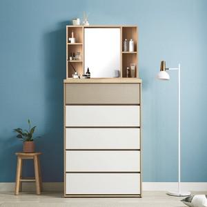 피노 830 5단서랍장+수납거울 입식화장대_착불