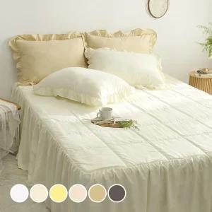 클리티룸 바니레이스 프릴 토퍼형 침대스커트 누빔침대커버 차렵이불 베개커버