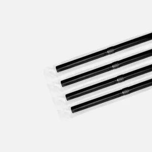테이크아웃 자바라 스트로우 개별포장 빨대 블랙 500개