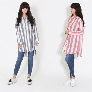 [오노마] ONM 여성 캐주얼룩 데이트 굵은줄 스트라이프 박스롱남방 (S8821675)