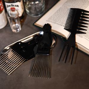 바버샵 남자 블랙 포마드 빗 [3type 아프로콤 도끼 콤브 남성 머리 스타일링 컷트 휴대용 헤어 브러쉬 빗]