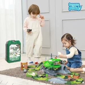 해피플레이 유아 자동차 레일 장난감 세트 공룡대탐험 다이노트랙 캐리어