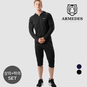 아르메데스 남성용 트레이닝 후드집업 + 지퍼포켓 7부 바지 세트 AR-63+91