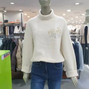 시슬리/애플아울렛/터들넥 레터링 루즈핏 티셔츠 SATS42161