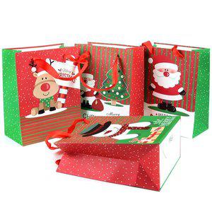 [키드아이템]산타 선물 쇼핑백 (1p) 크리스마스 선물백 선물케이스 종이선물봉투