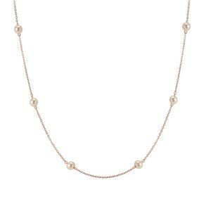 [모아르]14K 목걸이 레이어드 4mm 진주 체인