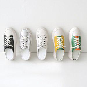 [비비오]소가죽 키높이 통굽 뮬 운동화 스니커즈 슬리퍼