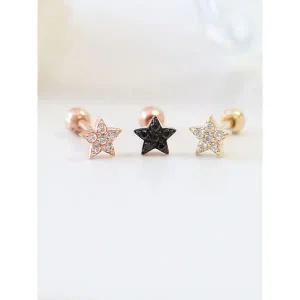 [미니멀피어싱]14K 통통 큐빅 별 피어싱