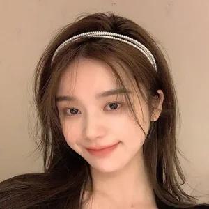 여자 데일리 심플 가는 세줄 진주 헤어 밴드 머리띠 헤어띠 와이드헤어밴드 헤어밴드머리띠