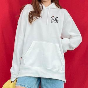 [험블스튜디오] 흰색후드티 커플 오버핏 기모 후드티