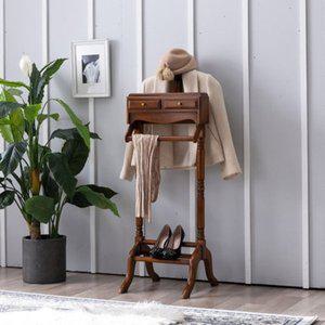 [자르파라]런던 엔틱 클래식 원목 서랍형 스탠드 양복걸이 / 오픈형 정장 시스템 매장용 사무실