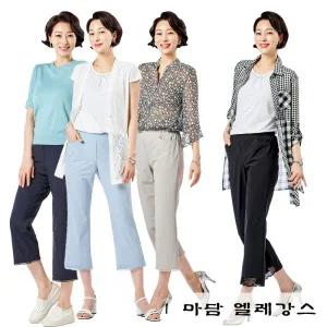 [마담엘레강스] 아이리스 레이스 배색 쿨링 팬츠 2종