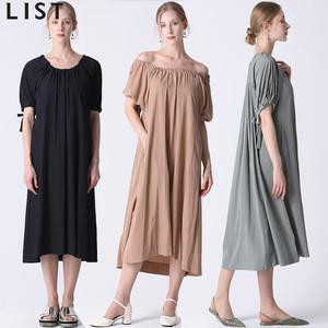 [리스트(LIST)] 오버핏 투웨이 오프숄더 원피스 (택가격 278000원)