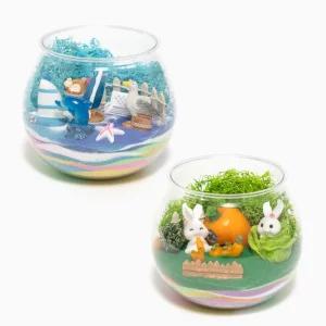 색모래 테라리움 샌드아트 소품 키트 정원 만들기 재료 해변 미니어처 꾸미기