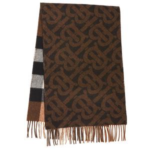 [럭스보이][버버리]  모노그램  MU TB HALF MEGA 8057469 공용 양면 캐시미어 머플러 스카프