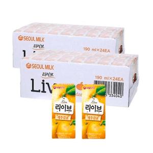 서울우유 리이브 제주감귤 190ml 48개