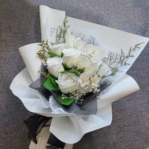 [샤넬장미 화이트컨셉] 샤넬꽃다발 여자친구선물 결혼기념