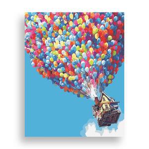 위메이크 페인팅 DIY 명화그리기 풍선 오두막 40x50