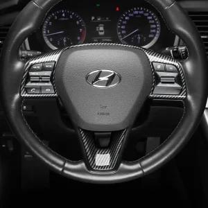 쏘나타 뉴라이즈 튜닝 핸들프레임 커버 우드 카본 몰딩