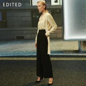 [르오트] 핀턱 세미 와이드 팬츠