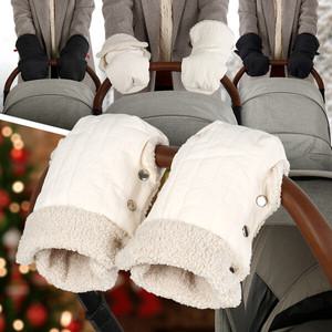 버튼 핸드머프 베이지 유모차 방한장갑 손잡이커버