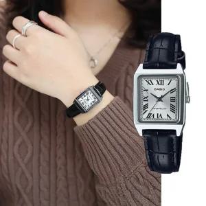 백화점AS가능 카시오 클래식 스퀘어 사각 가죽시계 LTP-V007L-7B1DF 지코스모제품 LTP-V007L-7B1DF