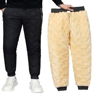 카자리코 겨울 남성 기모 바지 남녀공용 방한 양털 보아 조거팬츠 허리 밴드 아웃도어 등산 트레이닝 작업복
