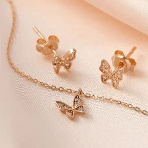 [비앤비골드] 18K 버터플라이 큐빅 주얼리세트 NPS29288