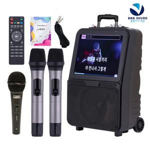 가정용노래방 충전이동식 가족여행 반주기스피커 책자 무선마이크포함