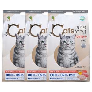 캐츠랑 전연령 5kgX3개 길고양이사료 길냥이사료 캣츠랑