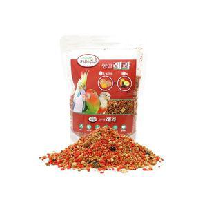 무료배송 키워쥬 영양 레과 앵무새 먹이 500g 사료 간식 보충 영양제 에그푸드 과일