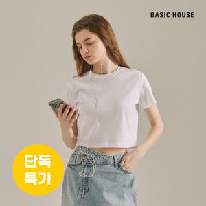 베이직하우스 여성 라운드크롭반팔티셔츠 LATS0202