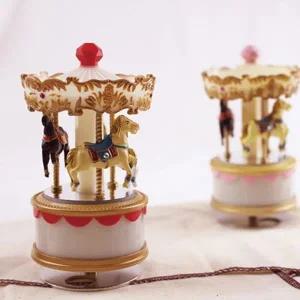 아스토 엔틱회전목마오르골(M)-레드,핑크(DY-3897R)