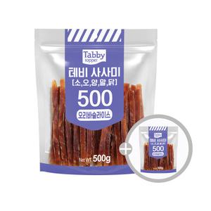 테비 사사미 1kg (500g+500g) 오리바슬라이스 강아지간식