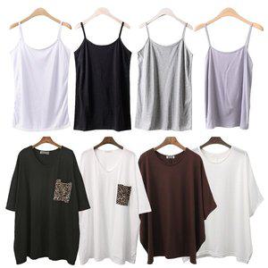 [아이우먼]빅사이즈 나시 썸머 반팔 가오리 루즈핏 롱 쿨 티셔츠