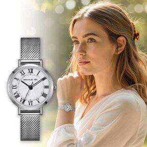 [메종드쉬] 여성 메탈 손목 시계 라운드 로마MDS-402MSV