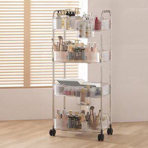 [레토] 트롤리 4단 투명 아크릴 이동식 웨건 카트