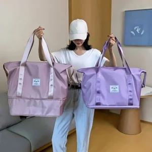 1개+1개 2단확장 캐리어결합 보스턴백 폴딩 여행가방 컬러5종 숄더백